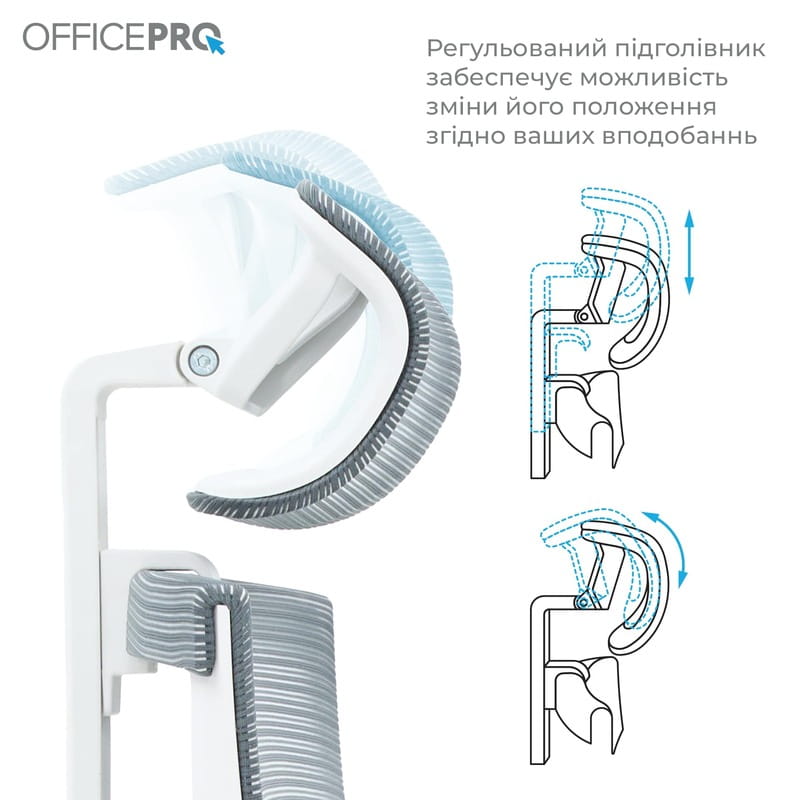 Крісло офісне OfficePro Balance OC550-W-DG-DG White/Dark Gray
