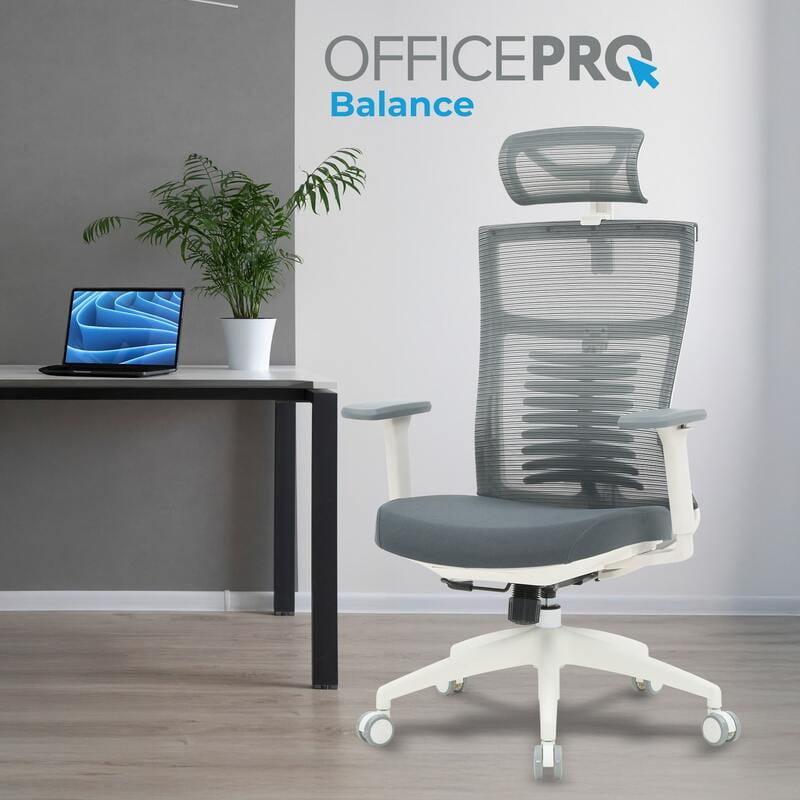Крісло офісне OfficePro Balance OC550-W-DG-DG White/Dark Gray