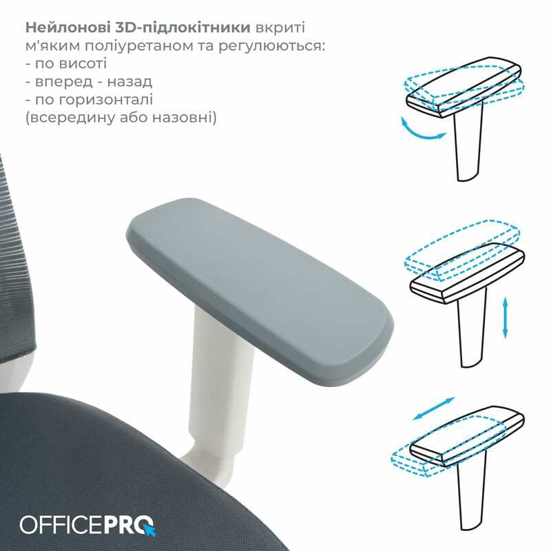 Крісло офісне OfficePro Balance OC550-W-DG-DG White/Dark Gray
