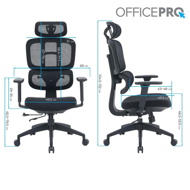 Крісло офісне OfficePro Skyline OC580-B-B-B Black