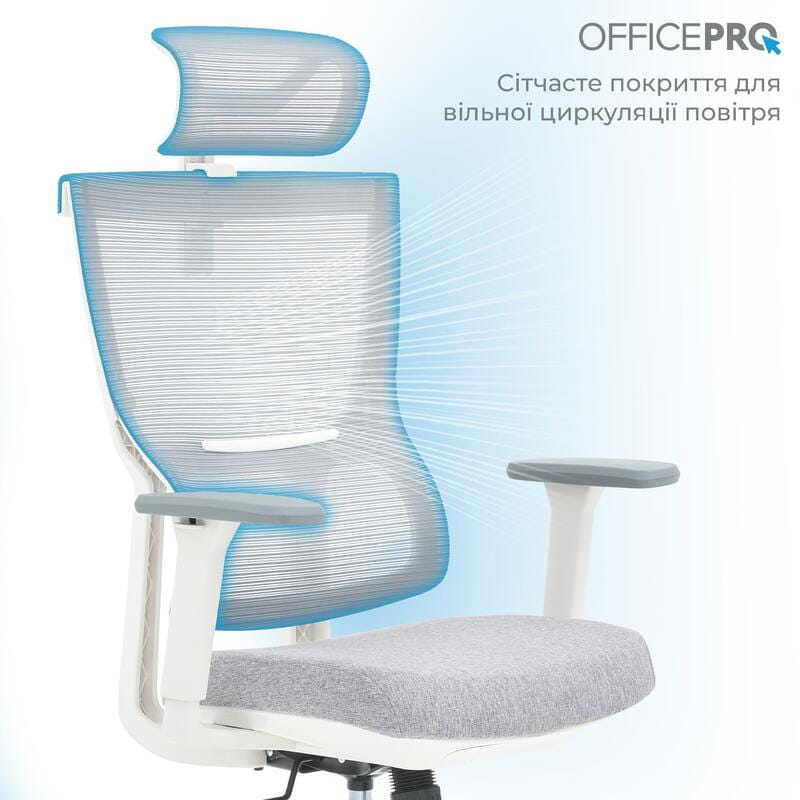 Кресло офисное OfficePro Elegant OC600-W-LG-LG White/Light Gray