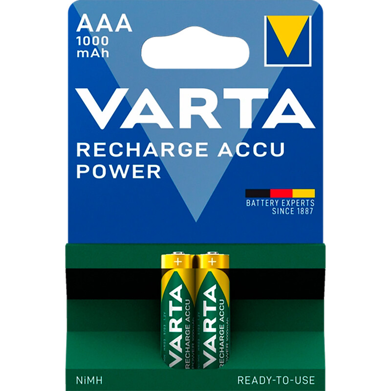 Акумулятор Varta Rechargeable Accu AAA/HR03 NI-MH 1000 mAh BL 2шт