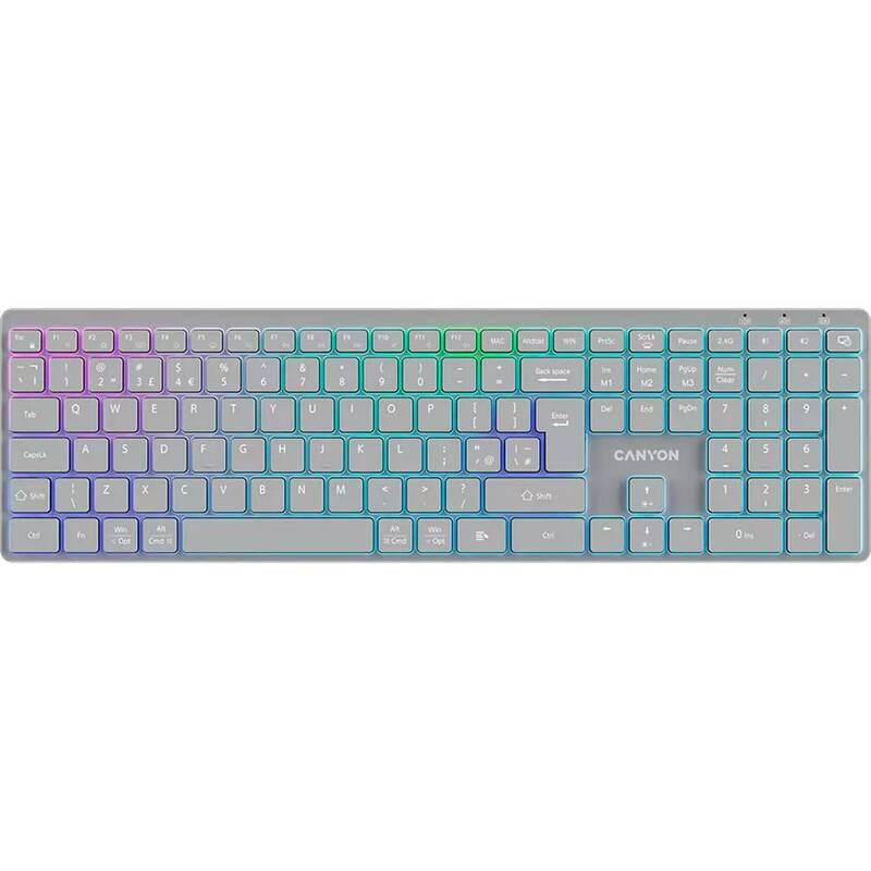 Клавиатура беспроводная Canyon HKB-W11 Grey (CNS-HBTK11G)