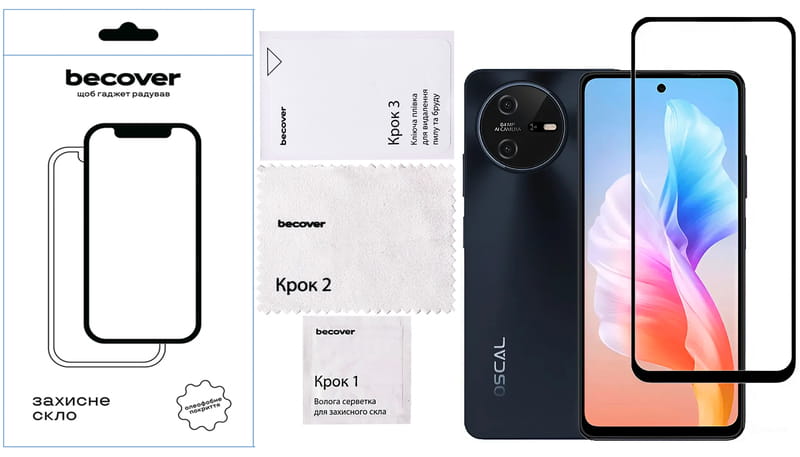 Захисне скло BeCover для Oscal Tiger 12 Black (711579)