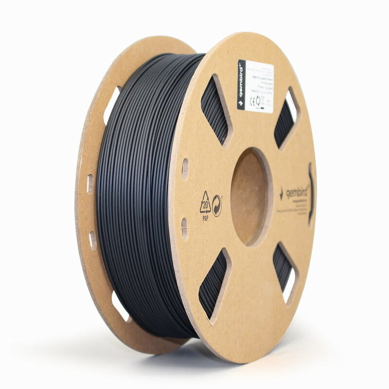 Філамент пластик Gembird для 3D-принтера 3DP-PLA 1.75 мм 1 кг, чорний (3DP-PLA-01-MTBK)
