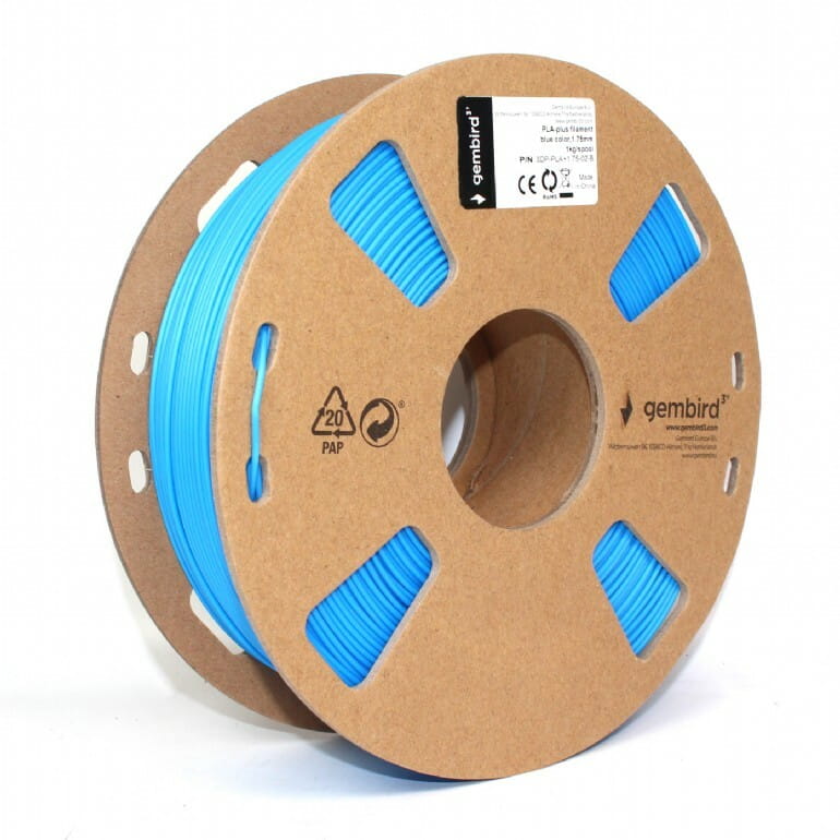 Филамент пластик Gembird для 3D-принтера 3DP-PLA 1.75 мм 1 кг, синий (3DP-PLA+1.75-02-B)