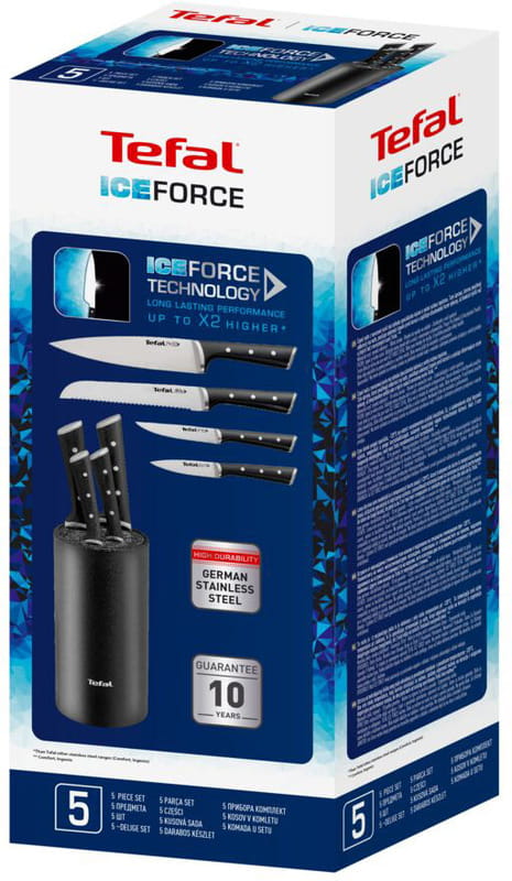 Набор ножей Tefal Ice Force в пластиковой колодке 4 предмета (K2325S75)