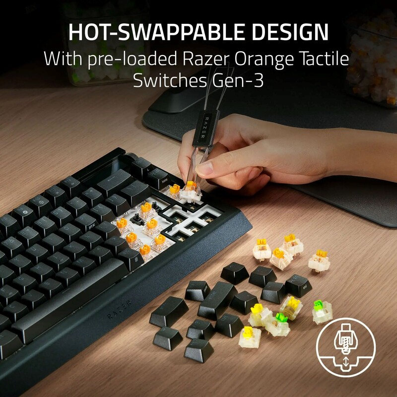 Клавиатура беспроводная Razer BlackWidow V4 Pro 75% Black (RZ03-05130300-R3E1)