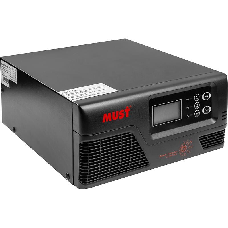 Перетворювач напруги Must 1000W з чистою синусоїдою, 12V, LCD (EP20-1012V)