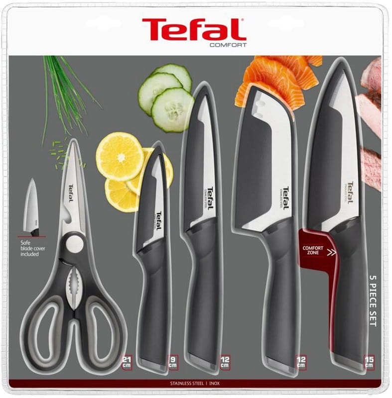 Набір ножів Tefal Comfort 5 предметів (K2215S55)