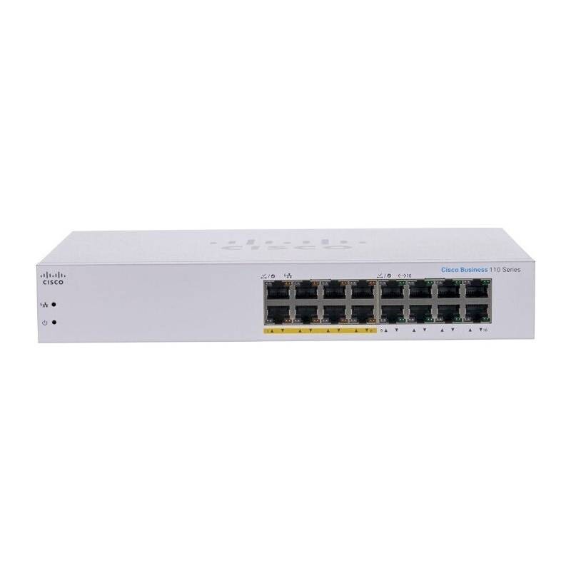 Комутатор Cisco CBS110 Unmanaged 16-port GE, Partial PoE (8 ports 64W)