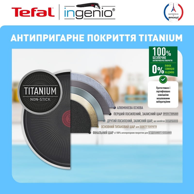 Набор посуды Tefal Ingenio Easy Cook&Clean 5 предметов (L1539543)