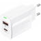 Фото - Зарядний пристрій Foneng EU66 (USBх3A, USB-Cх3A) 20W White (EU66-CH-W) | click.ua