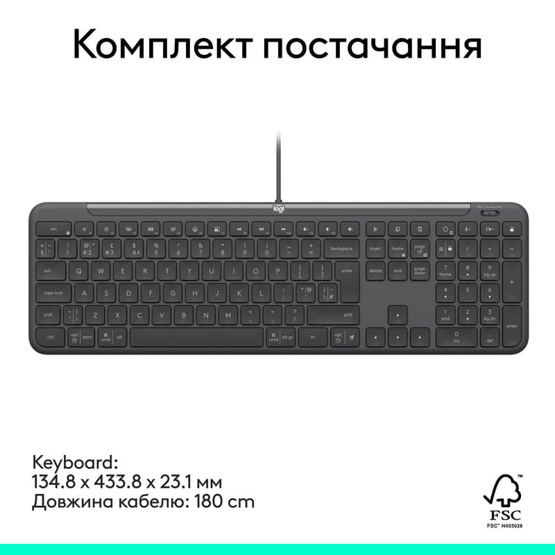 Клавиатура Logitech Signature Slim K620 for Business Graphite (920-013333)