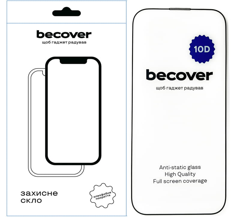 Захисне скло BeCover для Apple iPhone 14 Pro 10D Black (711327)