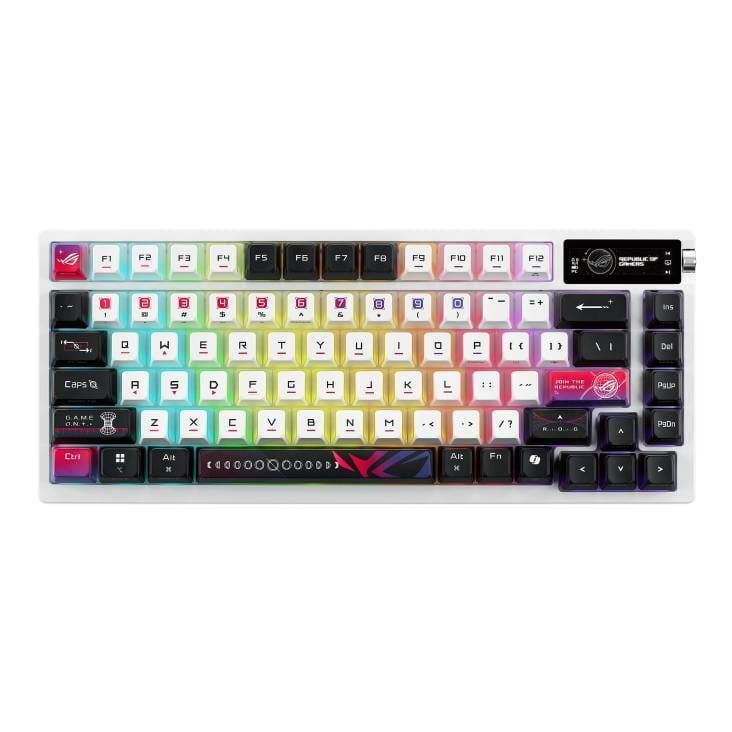 Клавіатура бездротова Asus ROG Azoth X NX Snow V2 EN PBT White (90MP044F-BKUA30)