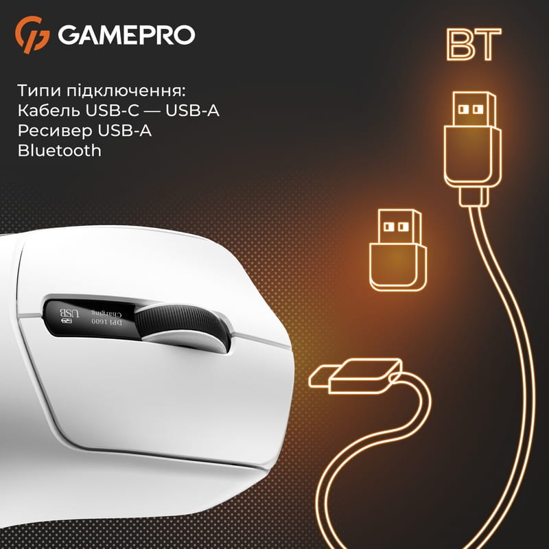 Мышь беспроводная GamePro Genesis Ranker White (GM012W)