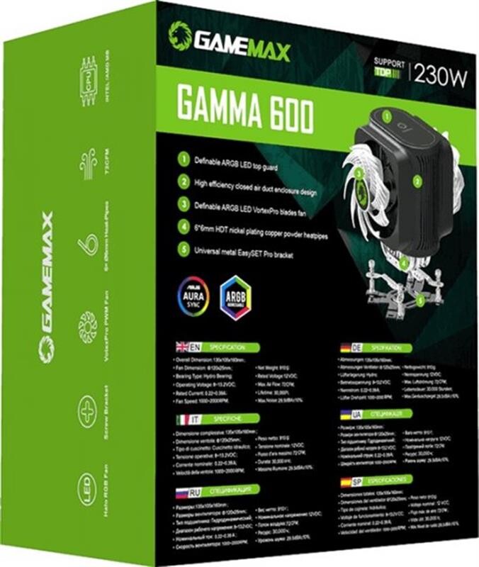 Кулер процесорний GameMax Gamma 600 ARGB