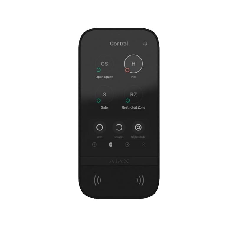 Бездротова сенсорна клавіатура Ajax KeyPad TouchScreen (8EU) Black (58454.148.BL1)