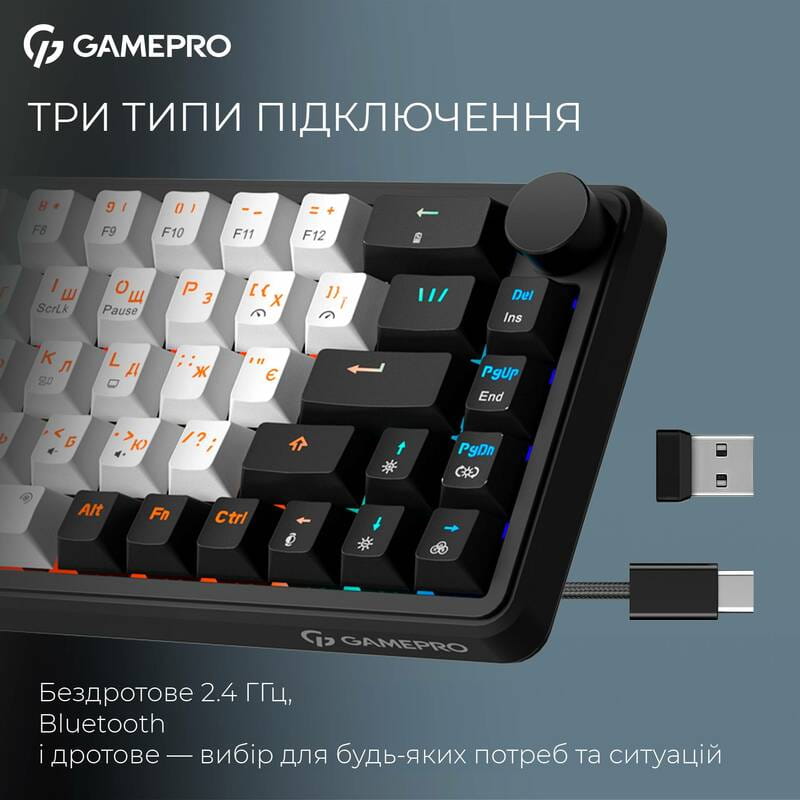 Клавиатура беспроводная GamePro Asgard Valhalla MK210W Pro White