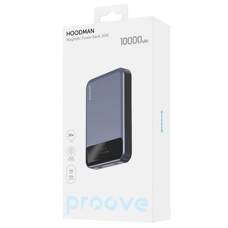 Універсальна мобільна батарея Proove Hoodman Magnetic 20W 10000mAh Black (PBH120010001)