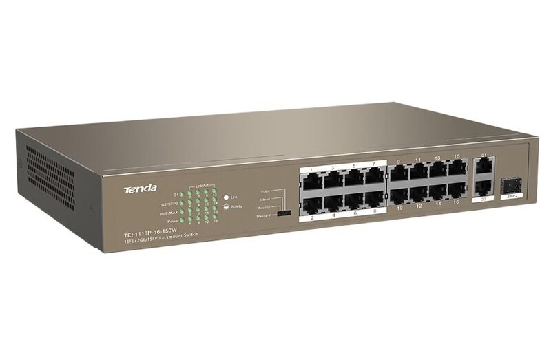 Комутатор Tenda TEF1118P-16-150W