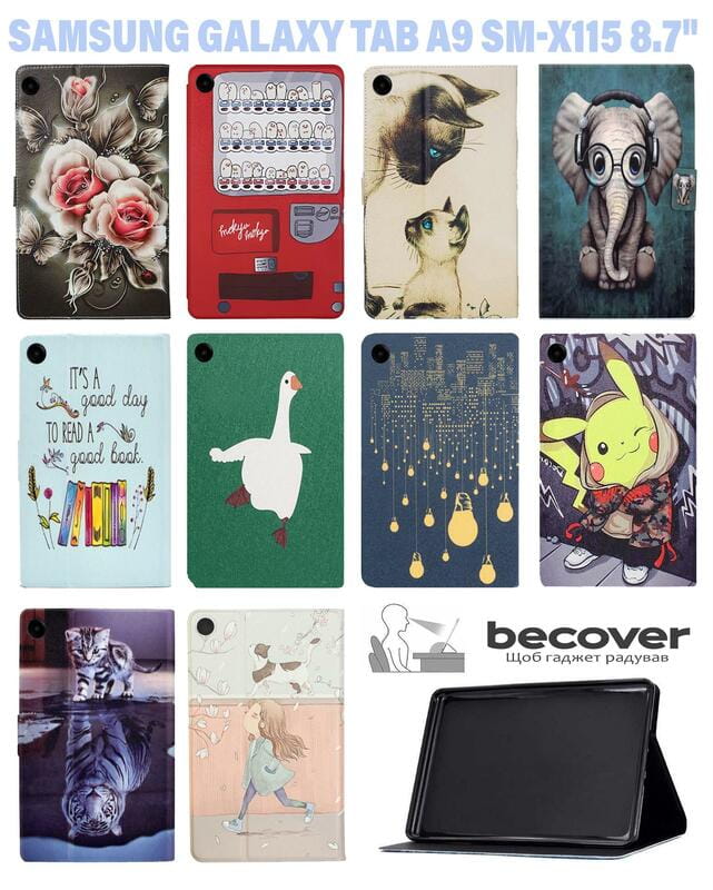 Чохол BeCover Smart Case для Samsung Galaxy Tab A9 SM-X115 8.7" Pikachu (711272)