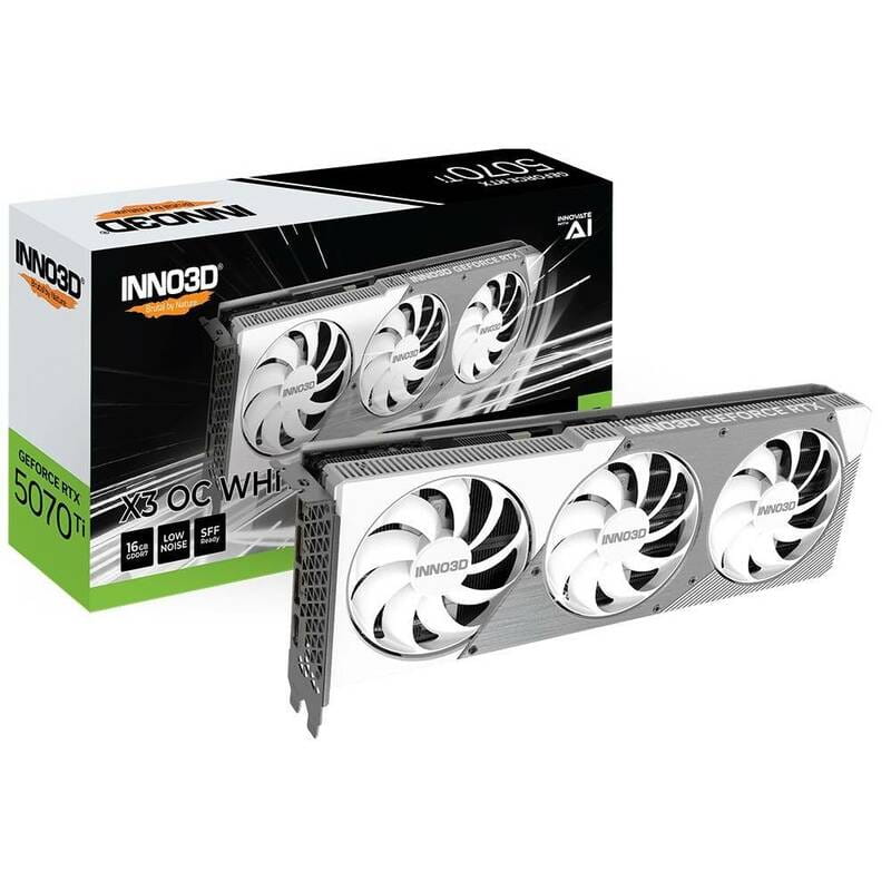 Вiдеокарта GF RTX 5070 Ti 16GB GDDR7 X3 OC White Inno3D (N507T3-16D7X-176068W)