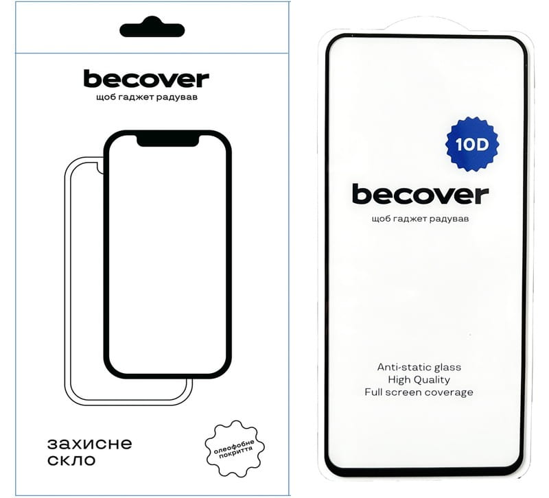 Защитное стекло BeCover для Xiaomi Redmi 13/13x 10D Black (711516)