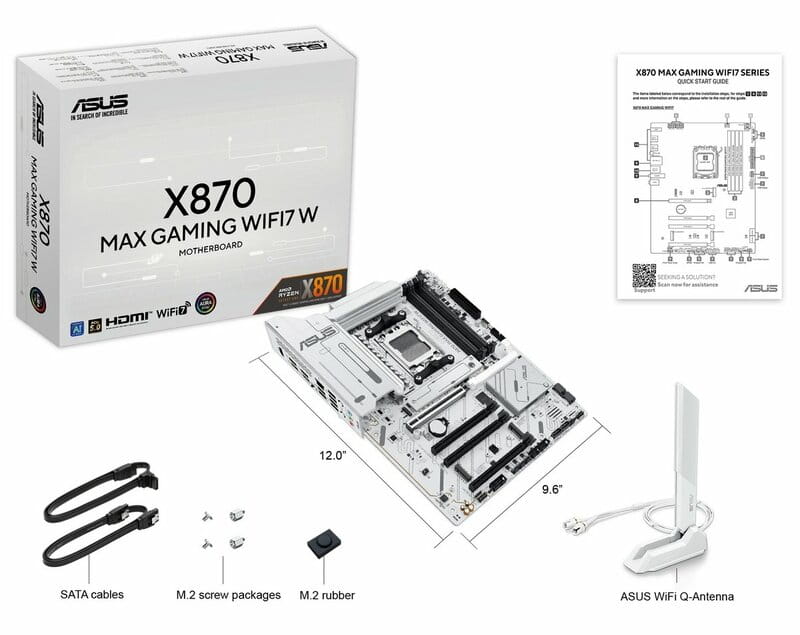 Материнская плата Asus X870 Max Gaming WiFi7 White Socket AM5