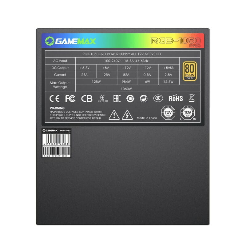 Блок питания GameMax RGB-1050 Pro 1050W Black