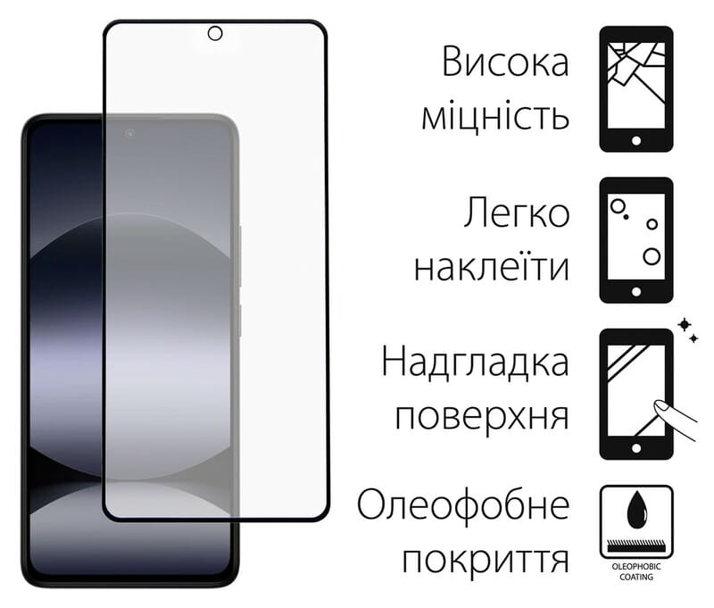 Чeхол-накладка Dengos для Xiaomi Redmi Note 14S Violet Full Glue (DG-KM-146) + защитное стекло