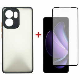Чохол-накладка Dengos для Oppo Reno 13F Black Full Glue (DG-KM-149) + захисне скло