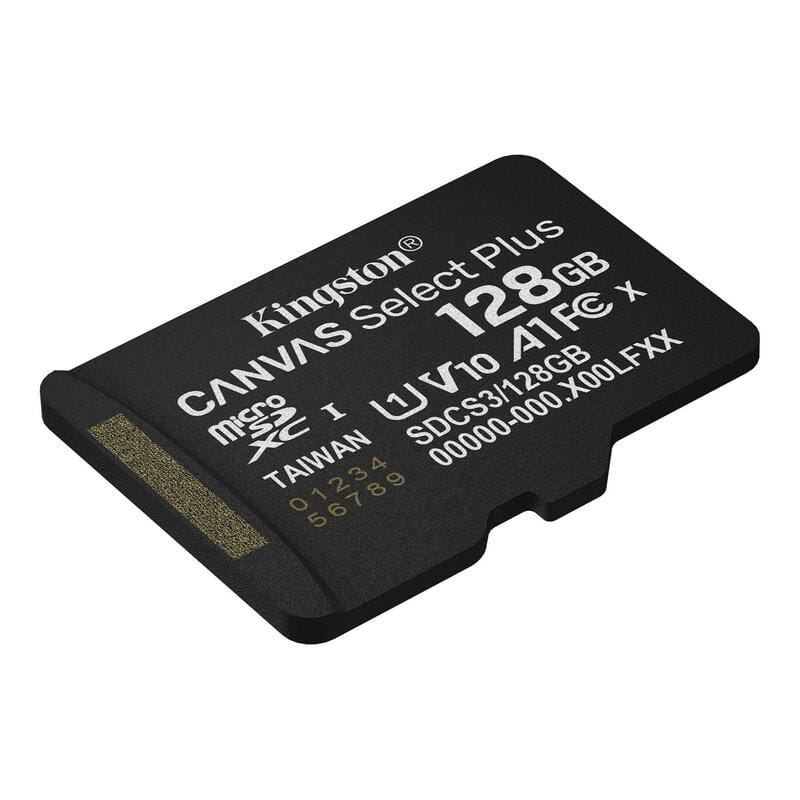 Карта пам`яті MicroSDXC 128GB UHS-I Class 10 Kingston Canvas Select Plus R150MB/s + SD-адаптер (SDCS3/128GB)