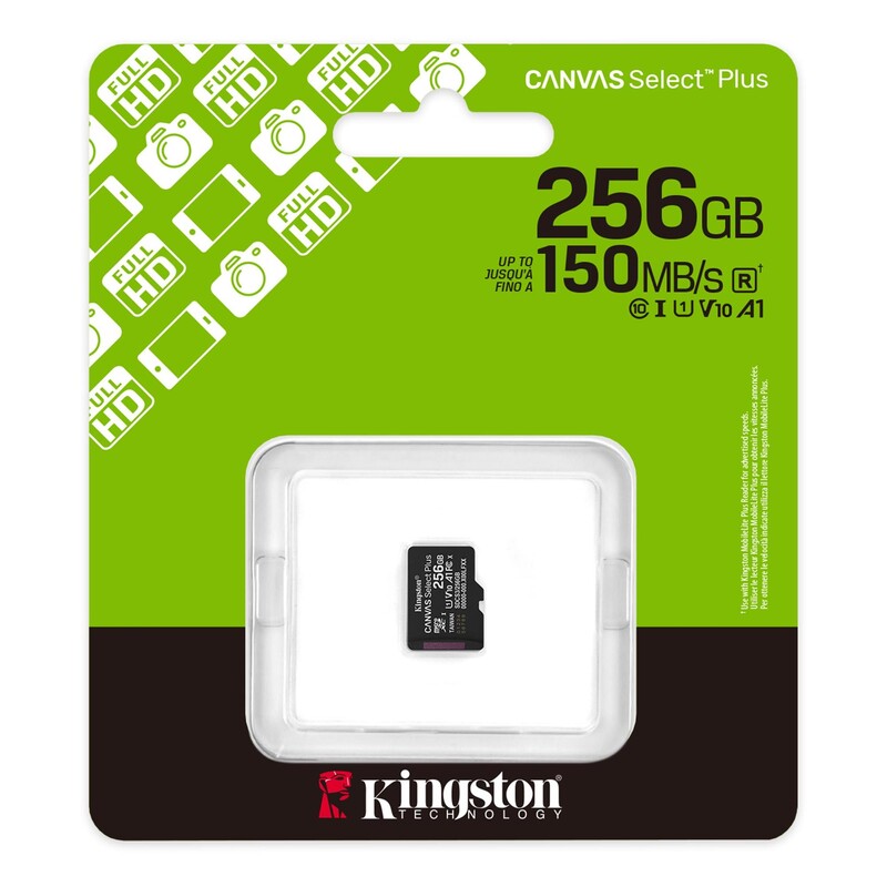 Карта памяти MicroSDXC 256GB UHS-I Class 10 Kingston Canvas Select Plus R150MB/s (SDCS3/256GBSP)