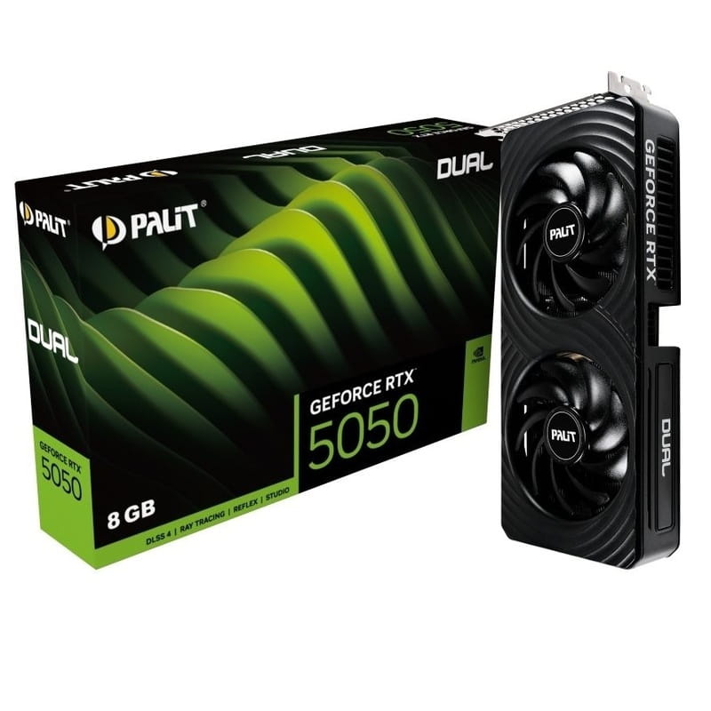 Видеокарта GF RTX 5050 8GB GDDR6 Dual Palit (NE65050019P1-GB2070D)