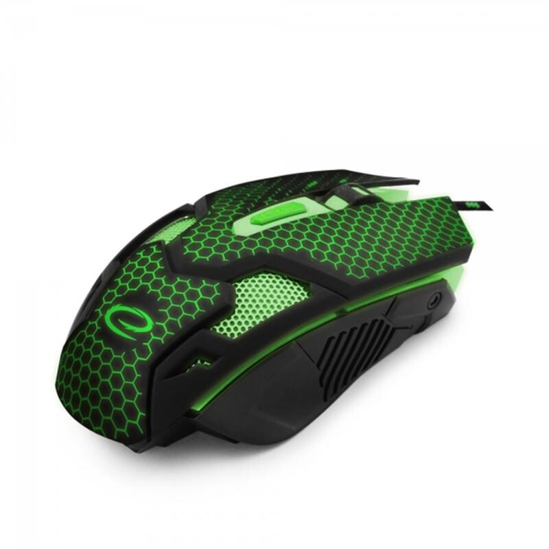 Мышь Esperanza EGM207G Cobra Black/Green USB