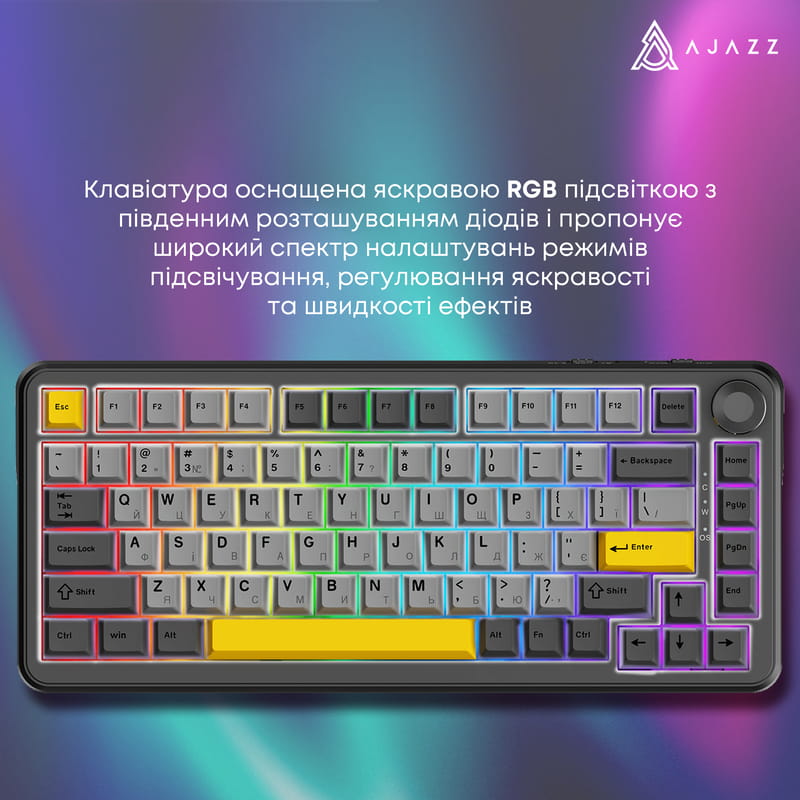 Клавиатура Ajazz AK820 Max Magnetic Switch Black (AK820MAX-WM-BGY)