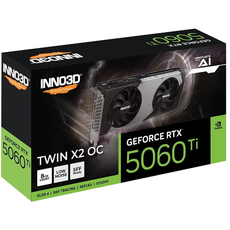 Видеокарта GF RTX 5060 Ti 8GB GDDR7 Twin X2 OC Inno3D (N506T2-08D7X-193075N)