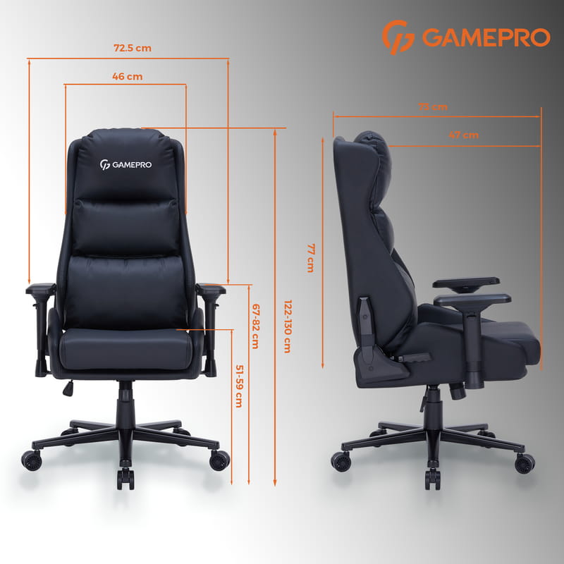 Кресло для геймеров GamePro GC695B Black