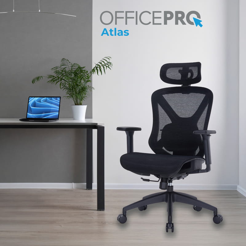 Крісло офісне OfficePro Atlas OC630-B-B-B Black