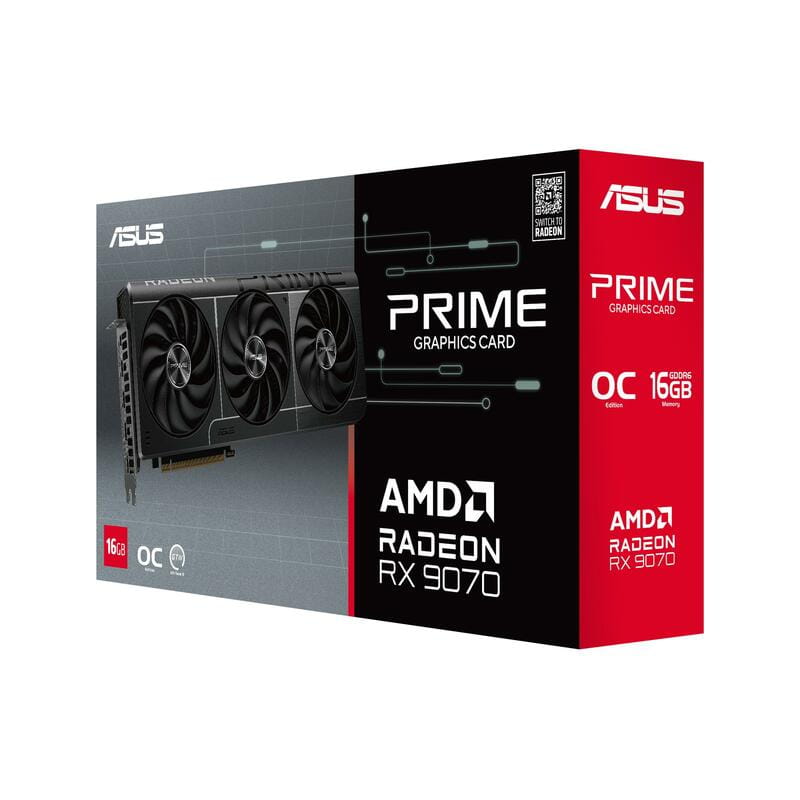 Відеокарта AMD Radeon RX 9070 16GB GDDR6 Prime Evo OC Asus (PRIME-RX9070-O16G-EVO)