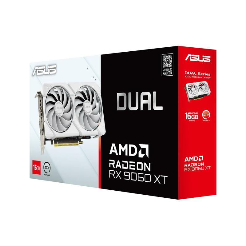 Відеокарта AMD Radeon RX 9060 XT 16GB GDDR6 Dual White Asus (DUAL-RX9060XT-16G-WHITE)