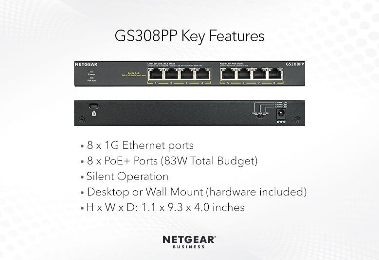 Коммутатор Netgear GS308PP-100EUS