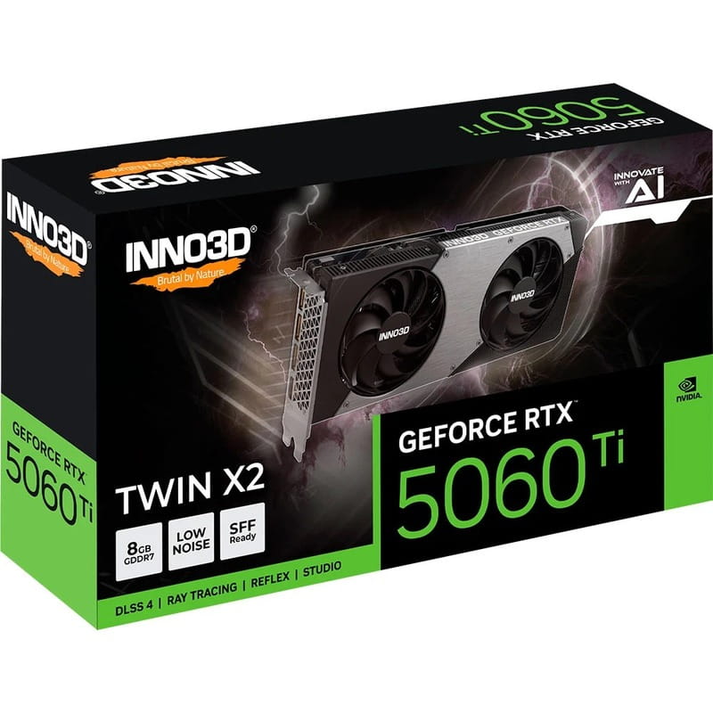Видеокарта GF RTX 5060 Ti 8GB GDDR7 Twin X2 Inno3D (N506T2-08D7-193075N)