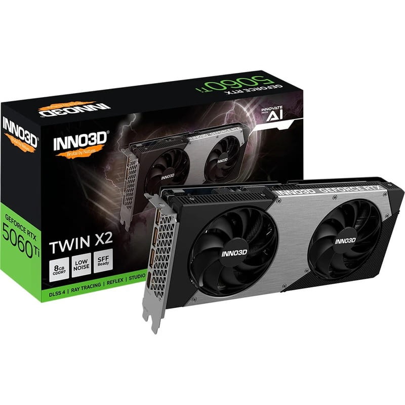 Видеокарта GF RTX 5060 Ti 8GB GDDR7 Twin X2 Inno3D (N506T2-08D7-193075N)