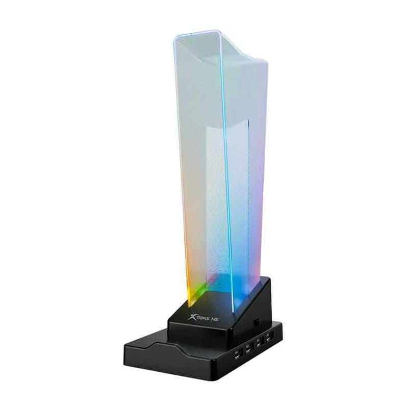 Тримач для навушників Xtrike ME RGB Black (HT-09)