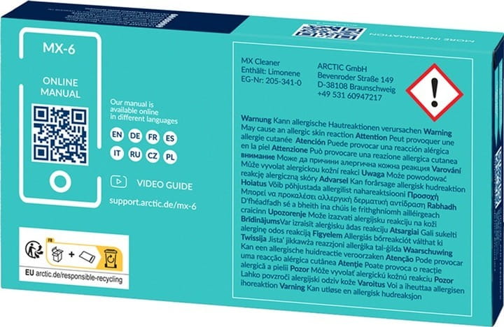 Термопаста Arctic MX-6 4 г + 6x MX Cleaner (ACTCP00084A)