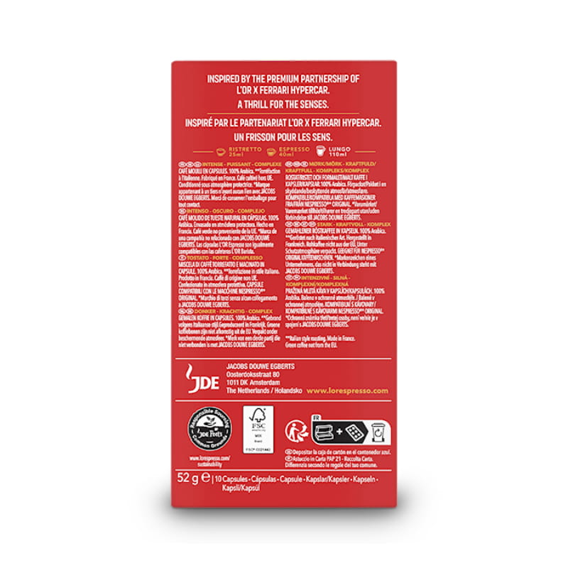 Кава в капсулах L`OR Rossa Imola Ristretto 10 шт