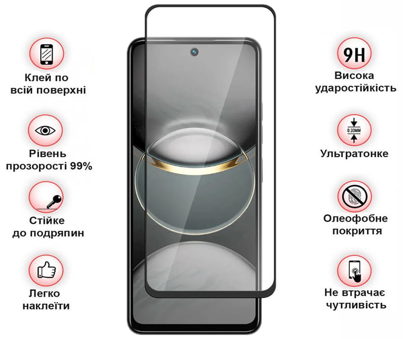 Захисне скло BeCover для Tecno Spark 30 Pro (KL7) Black (713080)